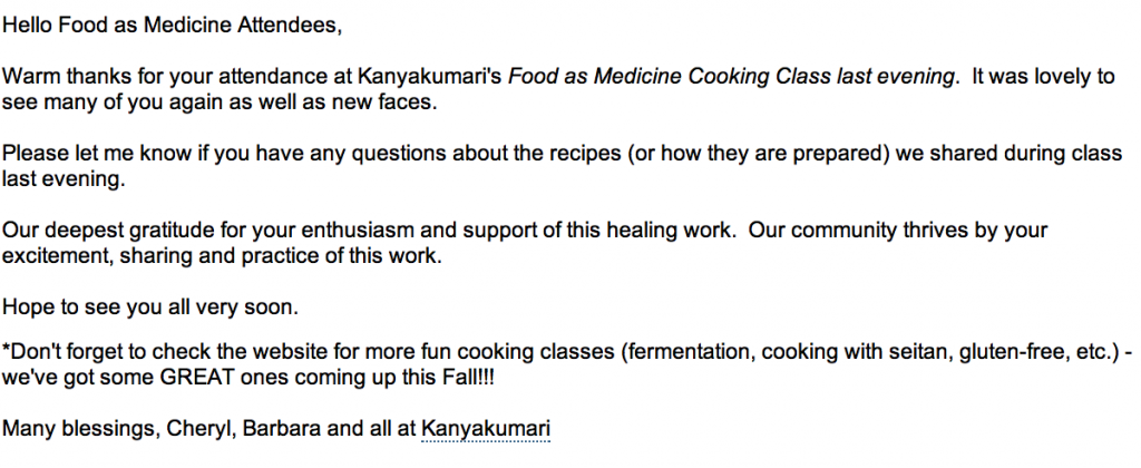 E-mail from Kanyakumari Good, humanized e-mail from Kanyakumari